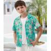 imageAPTRO Boys Hawaiian Shirt Tropical Beach Casual Summer Shirt with Pocket Short Sleeve 415 YearsKs30flamingo Green
