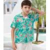 imageAPTRO Boys Hawaiian Shirt Tropical Beach Casual Summer Shirt with Pocket Short Sleeve 415 YearsKs30flamingo Green