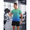 imageAPTRO Mens Athletic TShirts Quick Dry Running Workout Shirts Short Sleeve Activewear Crew Neck Gym Tee TopsDeep Bluegreen
