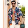 imageAPTRO Mens Hawaiian Shirt Short Sleeve Tropical Vacation Button Down Beach Floral Palm Shirts025 Floralorange