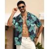 imageAPTRO Mens Hawaiian Shirt Short Sleeve Tropical Vacation Button Down Beach Floral Palm Shirts071 Monsteram2 Black