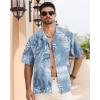 imageAPTRO Mens Hawaiian Shirt Short Sleeve Tropical Vacation Button Down Beach Floral Palm Shirts071monstera Grayishblue