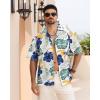 imageAPTRO Mens Hawaiian Shirt Short Sleeve Tropical Vacation Button Down Beach Floral Palm ShirtsBlue Floral