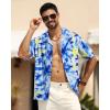 imageAPTRO Mens Hawaiian Shirt Short Sleeve Tropical Vacation Button Down Beach Floral Palm ShirtsBlueink Painting
