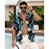 imageAPTRO Mens Hawaiian Shirt Short Sleeve Tropical Vacation Button Down Beach Floral Palm ShirtsFloralblack