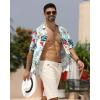 imageAPTRO Mens Hawaiian Shirt Short Sleeve Tropical Vacation Button Down Beach Floral Palm ShirtsFloralwhite