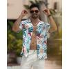 imageAPTRO Mens Hawaiian Shirt Short Sleeve Tropical Vacation Button Down Beach Floral Palm ShirtsFloralwhite