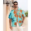 imageAPTRO Mens Hawaiian Shirt Short Sleeve Tropical Vacation Button Down Beach Floral Palm ShirtsHibiscus Green