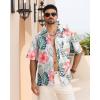 imageAPTRO Mens Hawaiian Shirt Short Sleeve Tropical Vacation Button Down Beach Floral Palm ShirtsHibiscus Pink