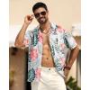 imageAPTRO Mens Hawaiian Shirt Short Sleeve Tropical Vacation Button Down Beach Floral Palm ShirtsHibiscus Pink