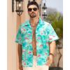 imageAPTRO Mens Hawaiian Shirt Short Sleeve Tropical Vacation Button Down Beach Floral Palm ShirtsHw023 Flamingogreen