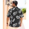 imageAPTRO Mens Hawaiian Shirt Short Sleeve Tropical Vacation Button Down Beach Floral Palm ShirtsHw024monstera Black