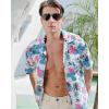 imageAPTRO Mens Hawaiian Shirt Short Sleeve Tropical Vacation Button Down Beach Floral Palm ShirtsHw028 Palm Blue
