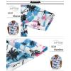 imageAPTRO Mens Hawaiian Shirt Short Sleeve Tropical Vacation Button Down Beach Floral Palm ShirtsHw028 Palm Blue