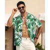 imageAPTRO Mens Hawaiian Shirt Short Sleeve Tropical Vacation Button Down Beach Floral Palm ShirtsHw032monsteraleaf