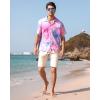 imageAPTRO Mens Hawaiian Shirt Short Sleeve Tropical Vacation Button Down Beach Floral Palm ShirtsI4 Tie Dye Pink