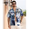 imageAPTRO Mens Hawaiian Shirt Short Sleeve Tropical Vacation Button Down Beach Floral Palm ShirtsI5 Palm066