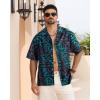imageAPTRO Mens Hawaiian Shirt Short Sleeve Tropical Vacation Button Down Beach Floral Palm ShirtsK04 Black