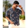 imageAPTRO Mens Hawaiian Shirt Short Sleeve Tropical Vacation Button Down Beach Floral Palm ShirtsMonstera Grey