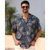 imageAPTRO Mens Hawaiian Shirt Short Sleeve Tropical Vacation Button Down Beach Floral Palm ShirtsMonstera Grey