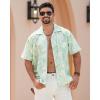 imageAPTRO Mens Hawaiian Shirt Short Sleeve Tropical Vacation Button Down Beach Floral Palm ShirtsMonsteral Cream Green