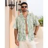imageAPTRO Mens Hawaiian Shirt Short Sleeve Tropical Vacation Button Down Beach Floral Palm ShirtsMonsteral Green