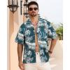 imageAPTRO Mens Hawaiian Shirt Short Sleeve Tropical Vacation Button Down Beach Floral Palm ShirtsMonsteram1 Green