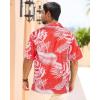 imageAPTRO Mens Hawaiian Shirt Short Sleeve Tropical Vacation Button Down Beach Floral Palm ShirtsMonsteram6 Red