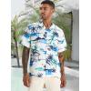 imageAPTRO Mens Hawaiian Shirt Short Sleeve Tropical Vacation Button Down Beach Floral Palm ShirtsN2 Ink Palm White