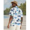 imageAPTRO Mens Hawaiian Shirt Short Sleeve Tropical Vacation Button Down Beach Floral Palm ShirtsN2 Ink Palm White