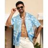 imageAPTRO Mens Hawaiian Shirt Short Sleeve Tropical Vacation Button Down Beach Floral Palm ShirtsPalm Blue 01