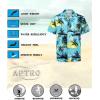 imageAPTRO Mens Hawaiian Shirt Short Sleeve Tropical Vacation Button Down Beach Floral Palm ShirtsPalm Cream Green