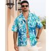 imageAPTRO Mens Hawaiian Shirt Short Sleeve Tropical Vacation Button Down Beach Floral Palm ShirtsPalm Green