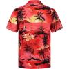 imageAPTRO Mens Hawaiian Shirt Short Sleeve Tropical Vacation Button Down Beach Floral Palm ShirtsPalm Red