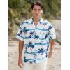 imageAPTRO Mens Hawaiian Shirt Short Sleeve Tropical Vacation Button Down Beach Floral Palm ShirtsPalmwhite
