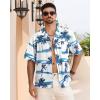 imageAPTRO Mens Hawaiian Shirt Short Sleeve Tropical Vacation Button Down Beach Floral Palm ShirtsPalmwhite