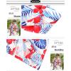 imageAPTRO Mens Hawaiian Shirt Short Sleeve Tropical Vacation Button Down Beach Floral Palm ShirtsRedblue Leaves
