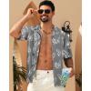 imageAPTRO Mens Hawaiian Shirt Short Sleeve Tropical Vacation Button Down Beach Floral Palm ShirtsS181 Palm Grey