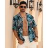 imageAPTRO Mens Hawaiian Shirt Short Sleeve Tropical Vacation Button Down Beach Floral Palm ShirtsS182 Monstera Green