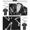 imageAPTRO Mens Hawaiian Shirt Short Sleeve Tropical Vacation Button Down Beach Floral Palm ShirtsSkeleton