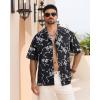 imageAPTRO Mens Hawaiian Shirt Short Sleeve Tropical Vacation Button Down Beach Floral Palm ShirtsSkeleton