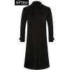imageAPTRO Mens Luxury Full Length Trench Coat Long Wool Overcoat Winter WindbreakerBlack Full Length S18