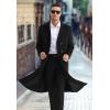 imageAPTRO Mens Luxury Full Length Trench Coat Long Wool Overcoat Winter WindbreakerBlack Full Length S18