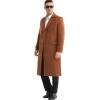 imageAPTRO Mens Luxury Full Length Trench Coat Long Wool Overcoat Winter WindbreakerCamel Full Length S18