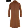 imageAPTRO Mens Luxury Full Length Trench Coat Long Wool Overcoat Winter WindbreakerCamel Full Length S18