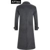 imageAPTRO Mens Luxury Full Length Trench Coat Long Wool Overcoat Winter WindbreakerDark Grey Full Length S18
