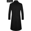 imageAPTRO Mens Luxury Full Length Trench Coat Long Wool Overcoat Winter WindbreakerS17black Full Length
