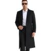 imageAPTRO Mens Luxury Full Length Trench Coat Long Wool Overcoat Winter WindbreakerS17black Full Length