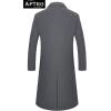 imageAPTRO Mens Luxury Full Length Trench Coat Long Wool Overcoat Winter WindbreakerS17grey Full Length