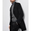 imageAPTRO Mens Luxury Full Length Trench Coat Long Wool Overcoat Winter WindbreakerW01 Blackknee Length
